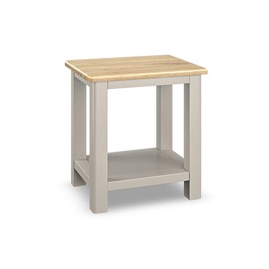 Henley Natural Oak and Stone Painted Hardwood Side Table