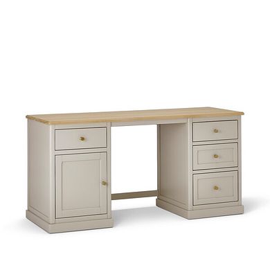 Henley Natural Oak and Stone Painted Large Computer Desk