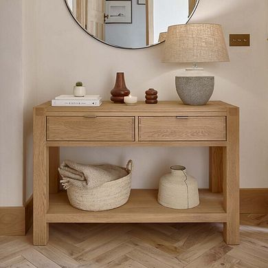 Highworth Natural Solid Oak Console Table