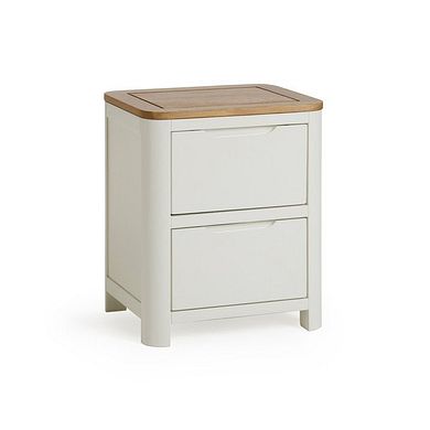 Hove Natural Oak and Painted 2 Drawer Bedside Table