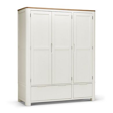 Hove Natural Oak and Painted Triple Wardrobe