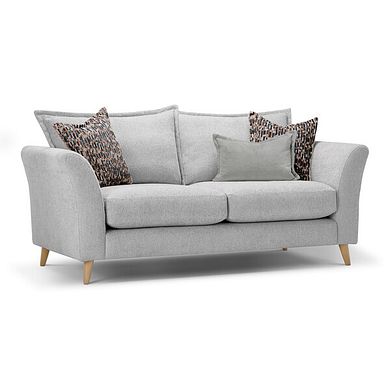 Hoxley 3 Seater Sofa in Leo Silver fabric
