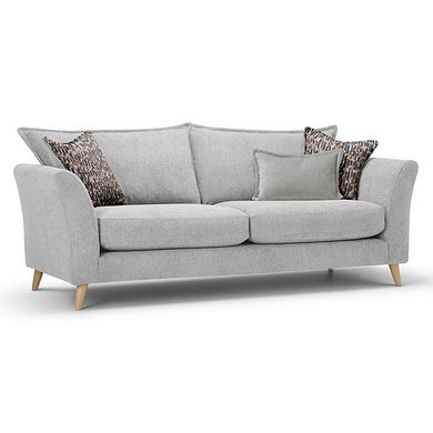 Hoxley 4 Seater Sofa in Leo Silver fabric