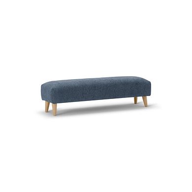 Hoxley Bench Footstool in Leo Ocean fabric