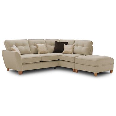 Inca Left Hand Corner Chaise Sofa in Christy Collection Beige Fabric