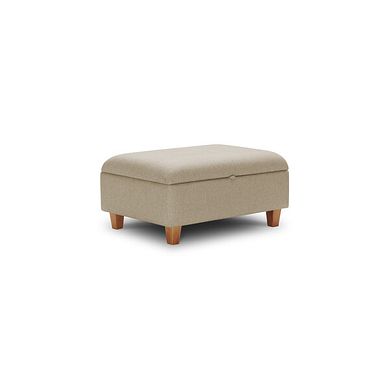 Inca Storage Footstool in Christy Collection Beige Fabric