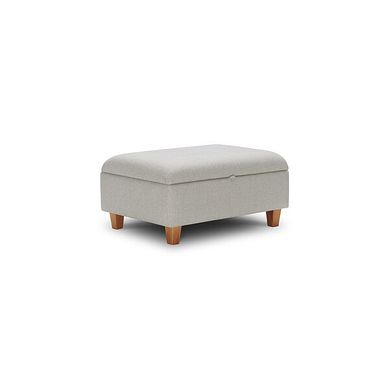 Inca Storage Footstool in Christy Collection Silver Fabric