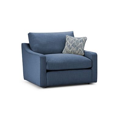 Isabella Loveseat in Polly Navy Fabric with Navy Scatter Cushion