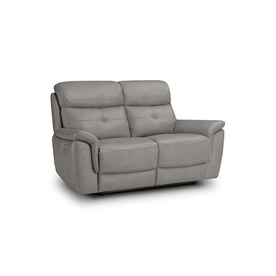 Iver 2 Seater Electric Recliner Sofa in Amara Light Grey Leather