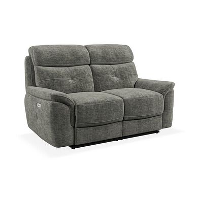 Iver 2 Seater Electric Recliner Sofa in Plush Charcoal Fabric