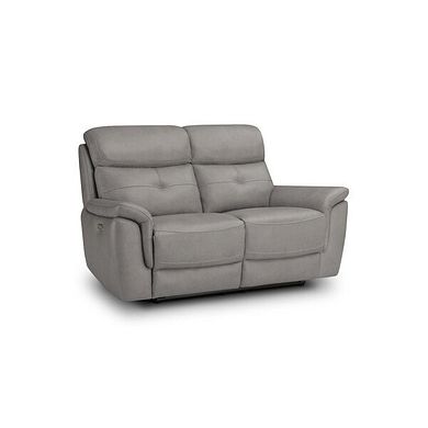 Iver 2 Seater Electric Recliner Sofa with Power Headrests in Amara Light Grey Leather