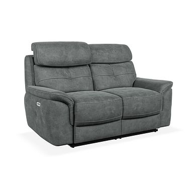 Iver 2 Seater Electric Recliner Sofa with Power Headrests in Miller Grey Fabric