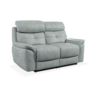 Iver 2 Seater Electric Recliner Sofa with Power Headrests in Santos Steel Fabric
