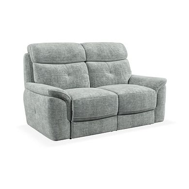 Iver 2 Seater Sofa in Plush Silver Fabric