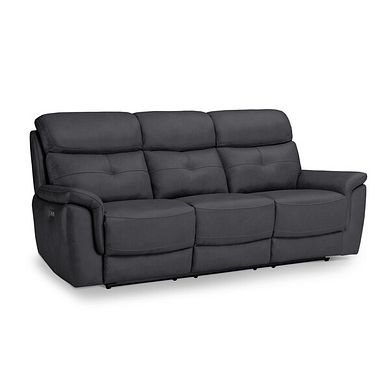 Iver 3 Seater Electric Recliner Sofa in Amara Dark Grey Leather
