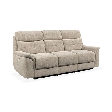 Iver 3 Seater Electric Recliner Sofa in Jetta Beige Fabric