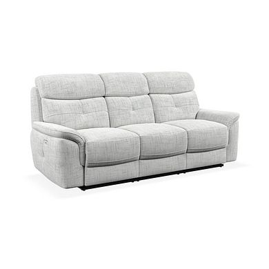 Iver 3 Seater Electric Recliner Sofa in Keswick Dove Grey Fabric