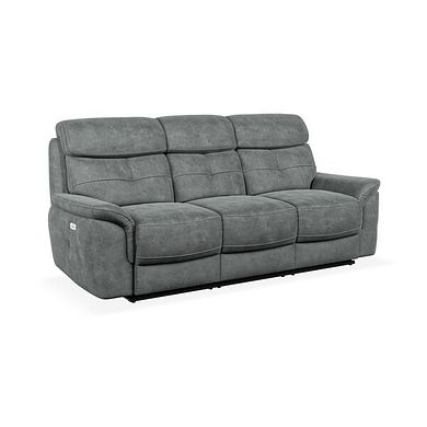 Iver 3 Seater Electric Recliner Sofa in Miller Grey Fabric