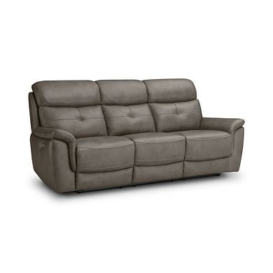 Iver 3 Seater Electric Recliner Sofa in Odyssey Dark Grey Leather