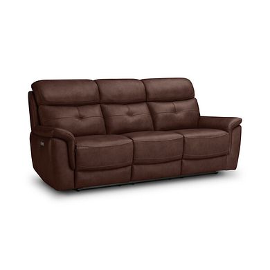 Iver 3 Seater Electric Recliner Sofa in Odyssey Tan Leather