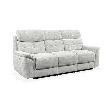 Iver 3 Seater Electric Recliner Sofa with Power Headrests in Keswick Dove Grey Fabric