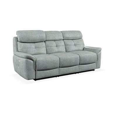 Iver 3 Seater Electric Recliner Sofa with Power Headrests in Santos Steel Fabric