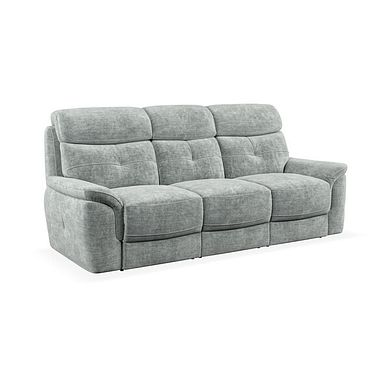 Iver 3 Seater Sofa in Plush Silver Fabric