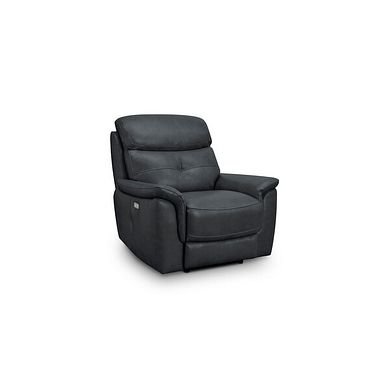 Iver Electric Recliner Armchair in Amara Dark Grey Leather