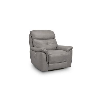 Iver Electric Recliner Armchair in Amara Light Grey Leather