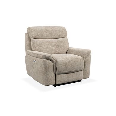 Iver Electric Recliner Armchair in Jetta Beige Fabric