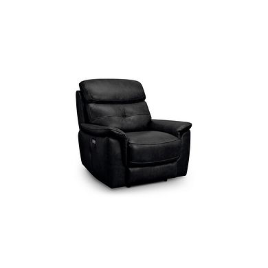 Iver Electric Recliner Armchair in Odyssey Black Leather