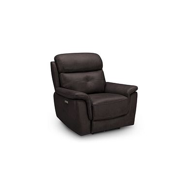 Iver Electric Recliner Armchair with Power Headrest in Amara Brown Leather