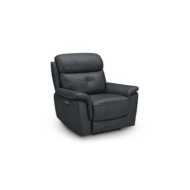 Iver Electric Recliner Armchair with Power Headrest in Amara Dark Grey Leather