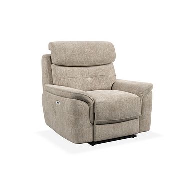 Iver Electric Recliner Armchair with Power Headrest in Jetta Beige Fabric