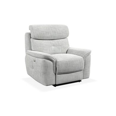 Iver Electric Recliner Armchair with Power Headrest in Keswick Dove Grey Fabric