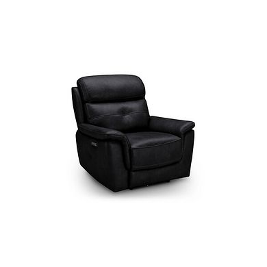Iver Electric Recliner Armchair with Power Headrest in Odyssey Black Leather