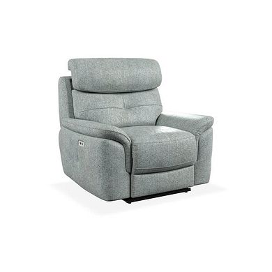 Iver Electric Recliner Armchair with Power Headrest in Santos Steel Fabric