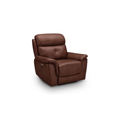 Iver Electric Recliner Armchair with Power Headrest in Virgo Chestnut Leather