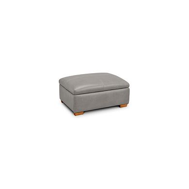 Iver Storage Footstool in Amara Light Grey Leather