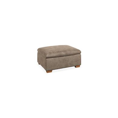 Iver Storage Footstool in Miller Earth Brown Fabric