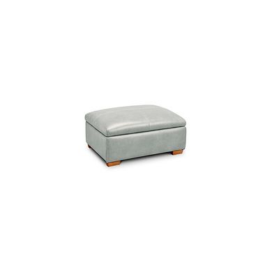 Iver Storage Footstool in Odyssey Light Grey Leather