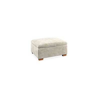 Iver Storage Footstool in Plush Beige Fabric