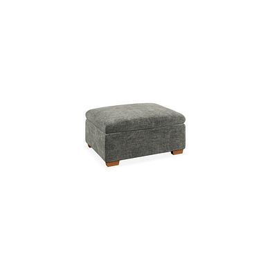 Iver Storage Footstool in Plush Charcoal Fabric
