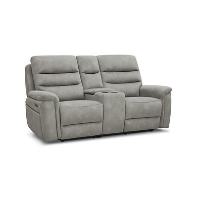 Jarrod 2 Seater Power Recliner with Console in Dexter Stone Fabric