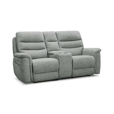 Jarrod 2 Seater Power Recliner with Console in Hopsack Platinum Fabric