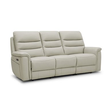Jarrod 3 Seater Electric Recliner in Bone China Leather