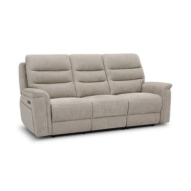 Jarrod 3 Seater Power Recliner with Adjustable Power Headrest and Lumbar Support in Darwin Mink Fabric