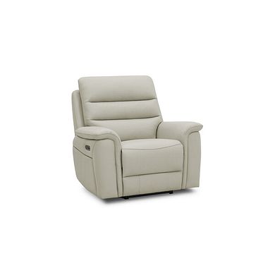 Jarrod Power Recliner Armchair in Bone China Leather