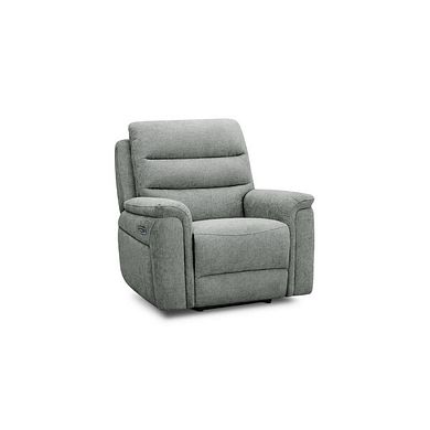 Jarrod Power Recliner Armchair with Adjustable Power Headrest and Lumbar Support in Hopsack Platinum Fabric