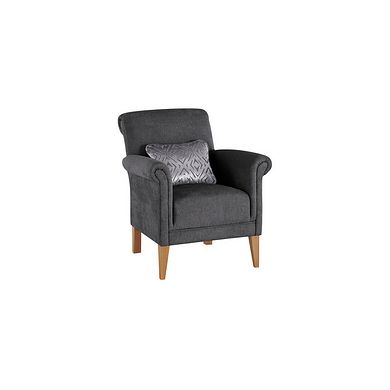 Jasmine Accent Chair in Campo Pewter with Khalifa Steel Bolster